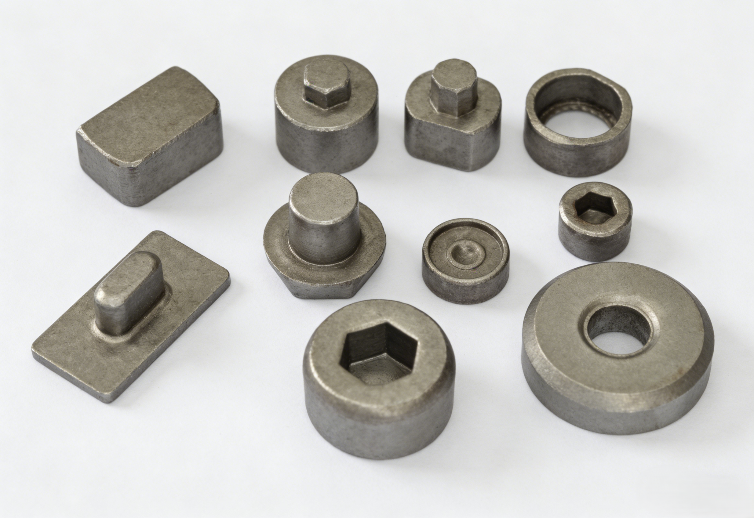 精密配件产品，小型金属零件，表面光滑，尺寸精确，包装专业，展现精密制造工艺