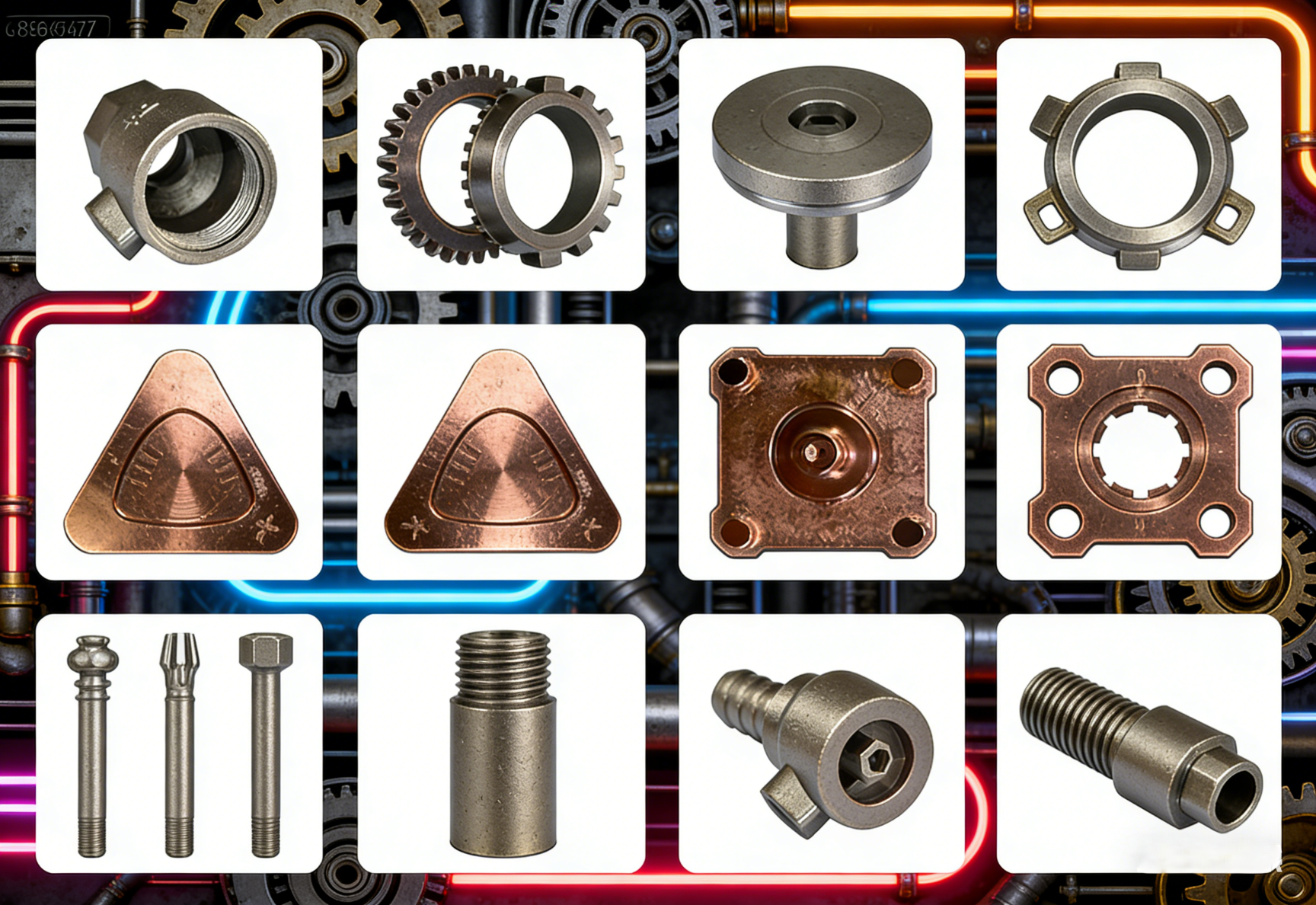 精密轴套衬套零件，圆形金属制品，表面光滑，尺寸精确，排列整齐，展现精密加工的专业品质